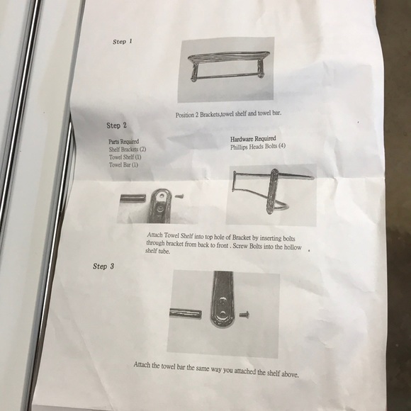 Spa Shelf with Towel Bar 19 in x 8.25 Basic Chrome vintage Y2K 2000